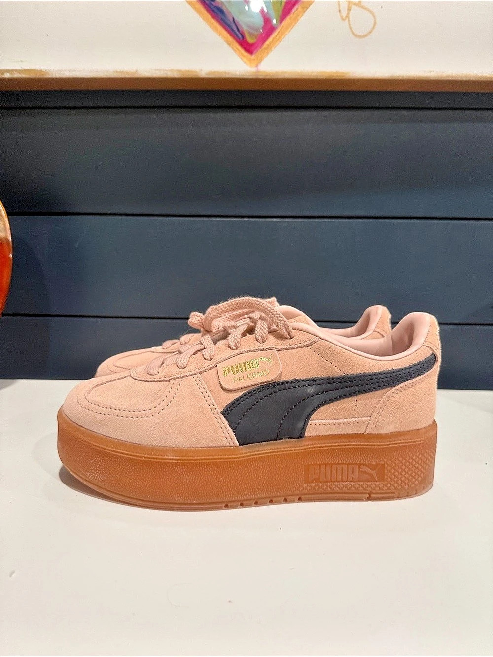 PUMA Suede XL Pink & Black Sneakers Like New